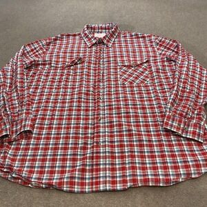 Filson Shirt Mens 3XL Red Plaid 100% Cotton Button Front Long Sleeve Casual